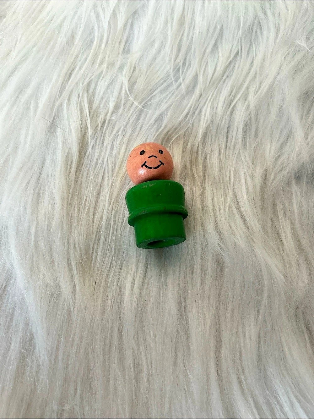 Fisher-Price Little People Green Body Wooden Figure & Brown Wooden Figure
